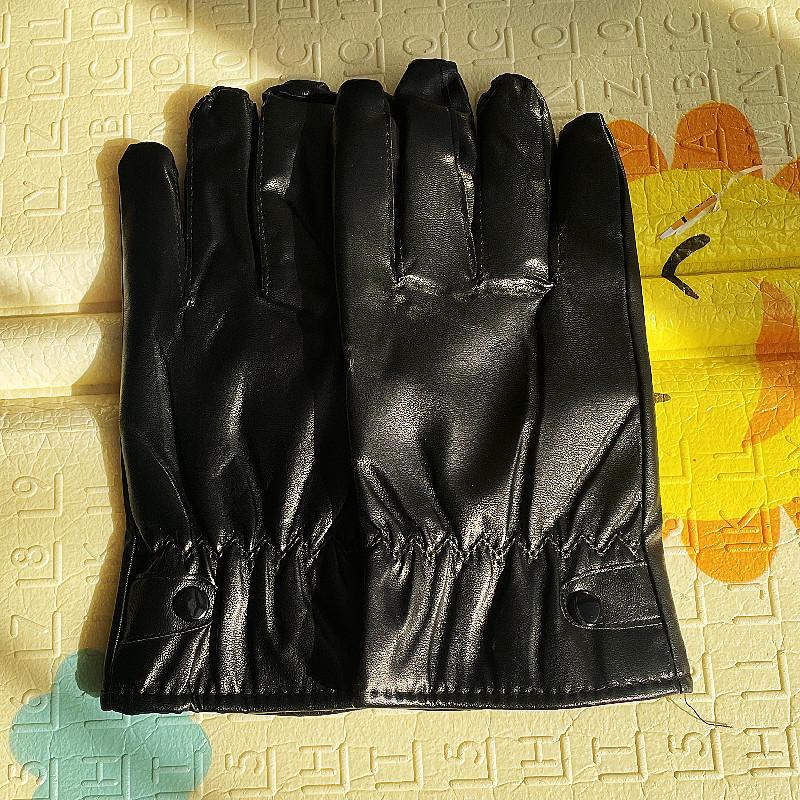 

«Зимние кожаные перчатки унисекс с сенсорным экраном для мотоциклов и электромобилей — более толстый хлопок для тепла» Ordinary warm style