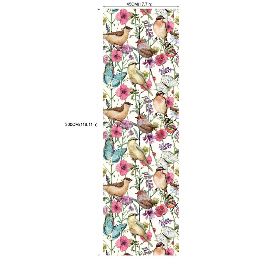 Self Adhesive Wallpapers Home Decor Bird on the Tree Pattern Bedroom Background Wallpaper Furniture Decorative Sticker
