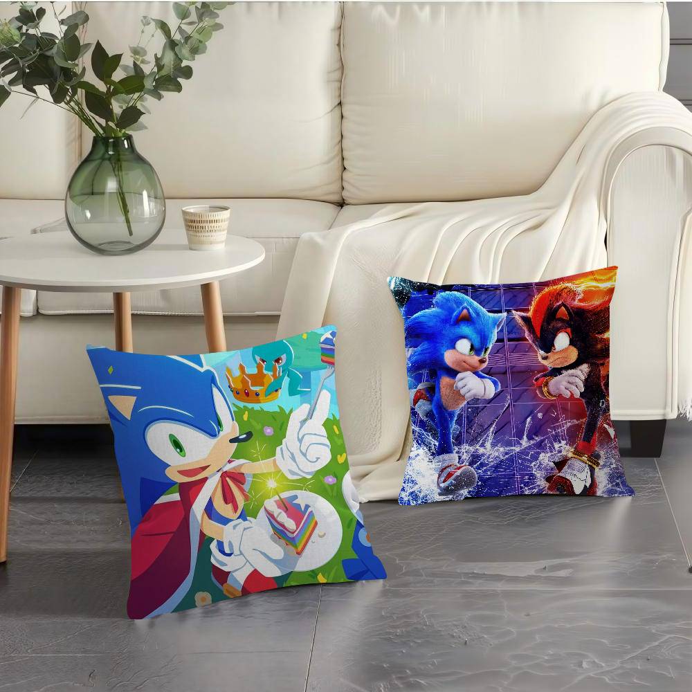 S-Sonic the Hedgehog Personalized Pillow Dust Cover Bedroom Kids Party Decoration Pillowcase Birthday Children Gift