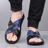 Herren Schwarz Leder Pantoffeln Handgemacht Einfache Flats Sommer Weiß Outdoor Römische Sandalen Offene Zehe Strandschuhe Übergröße