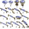 Antique Fashion Blue And White Drawer Knobs Dresser Cabinet Handles Door Handle Pull Handles