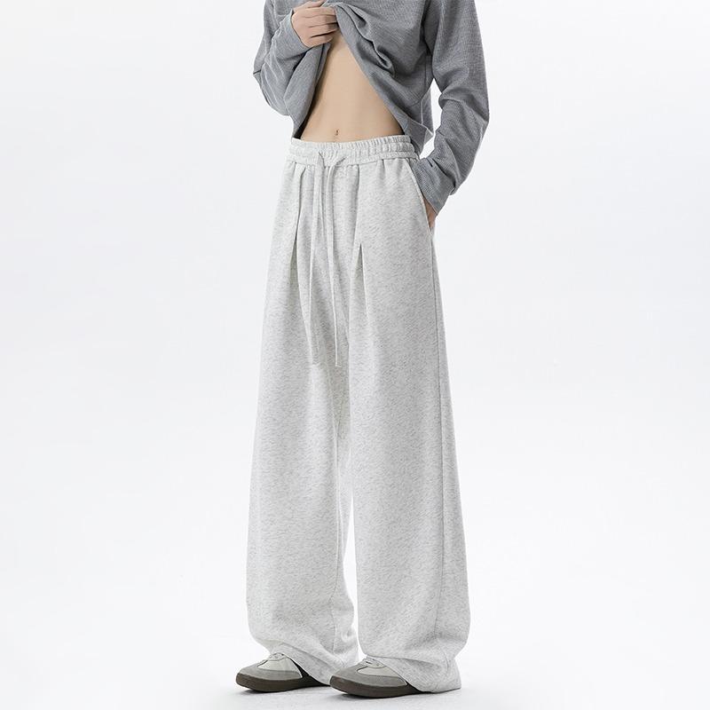 Pants heavy lazy autumn and winter simplicity are straight wide legs loose drape casual pants men vi sports trousers