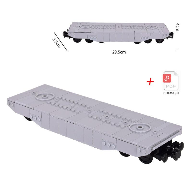 MOC City Steam Train Engine with Carriages: DIY High-Tech Modular Transport Vehicles Building Blocks Set