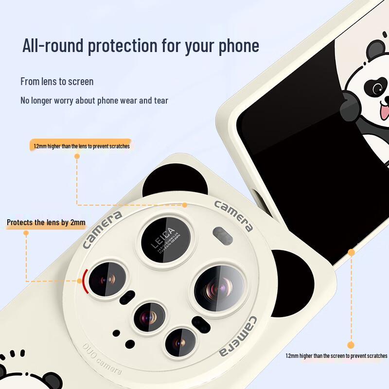 Cartoon Silicone Anti-Drop Phone Case with Full Lens Protection