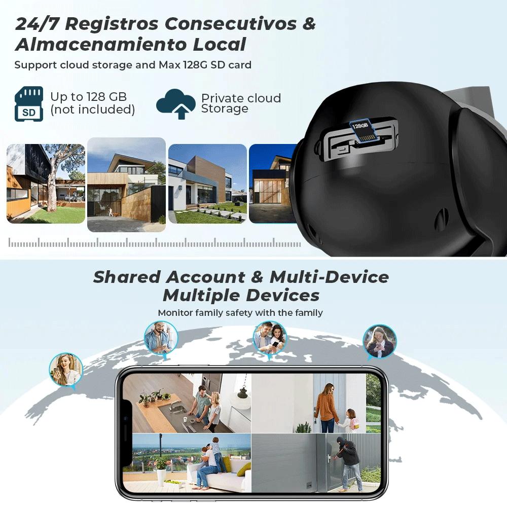 8MP 4K PTZ Outdoor Lens Dual Screen Wifi Surveillance Camera CCTV Video Security Protection Auto Tracking Camera