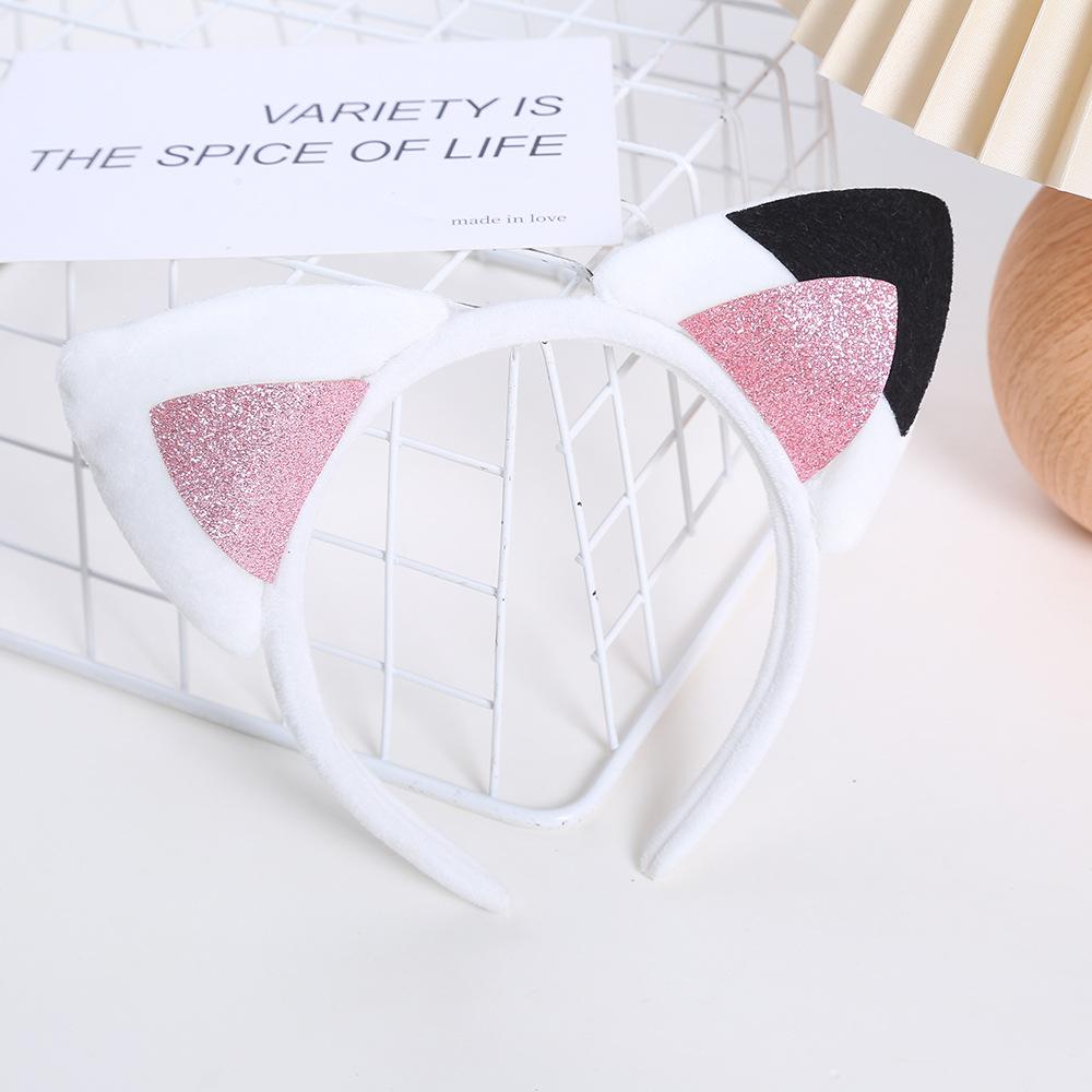 Cartoon Plush Cat Ear Hair Band Crushed Hair High Skull Top Headdress Holiday Performance Hair Accessories