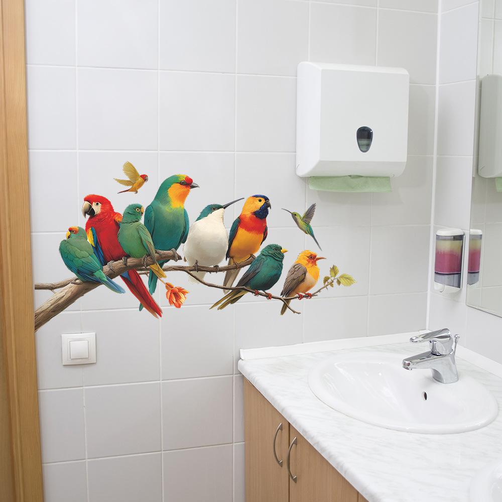 Bright-feathered Parrots and Hummingbirds In The Living Room Entrance Hall Home Decoration and Beautification Stickers