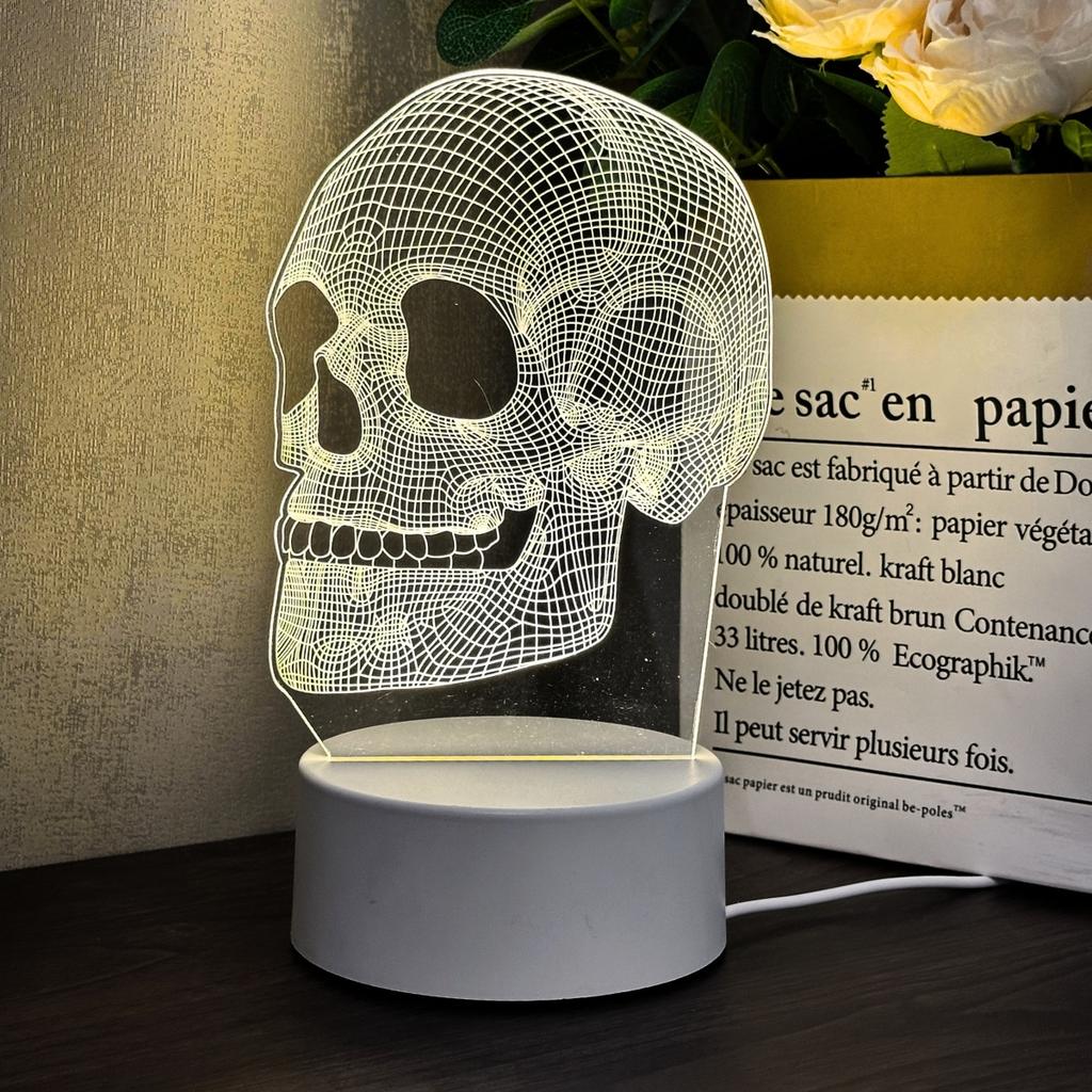 3D Crystal Skull LED Night Light - The Perfect Choice for Halloween and Birthday Gifts, Home Decoration, and Unique Souvenirs