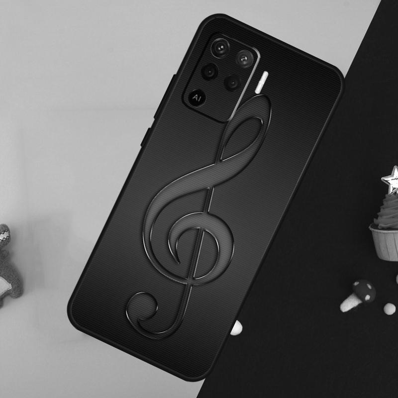 Treble Clef Music Note Case For Oppo A5 Pro A6 A15 A16 A76 A96 A17 A57 A98 A58 A78 A18 A38 A54 A74 A94 A40 A60 A80