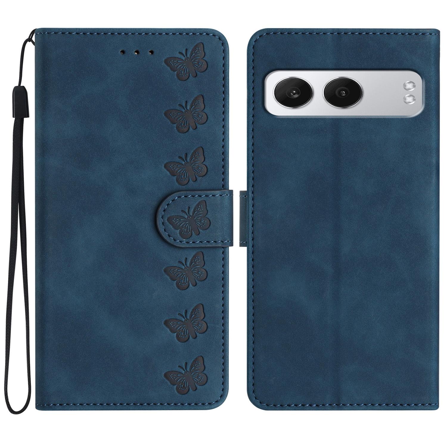 

For OnePlus Nord 4 Case Imprinted Butterfly Leather Wallet Phone Cover E