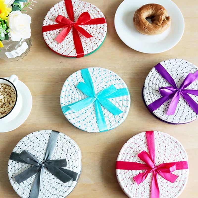 3Pcs Kitchen Table Mats Heatproof Colorful Dish Pad With Nonslip Base For Home Dining Protections Use