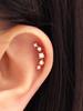 Minimalpiercing 14K Studded Cubic Curve Piercing Earrings