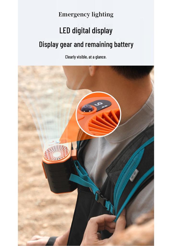Compact Waist-Hanging High-Speed Portable Fan for Outdoor Cooling and Heat Relief