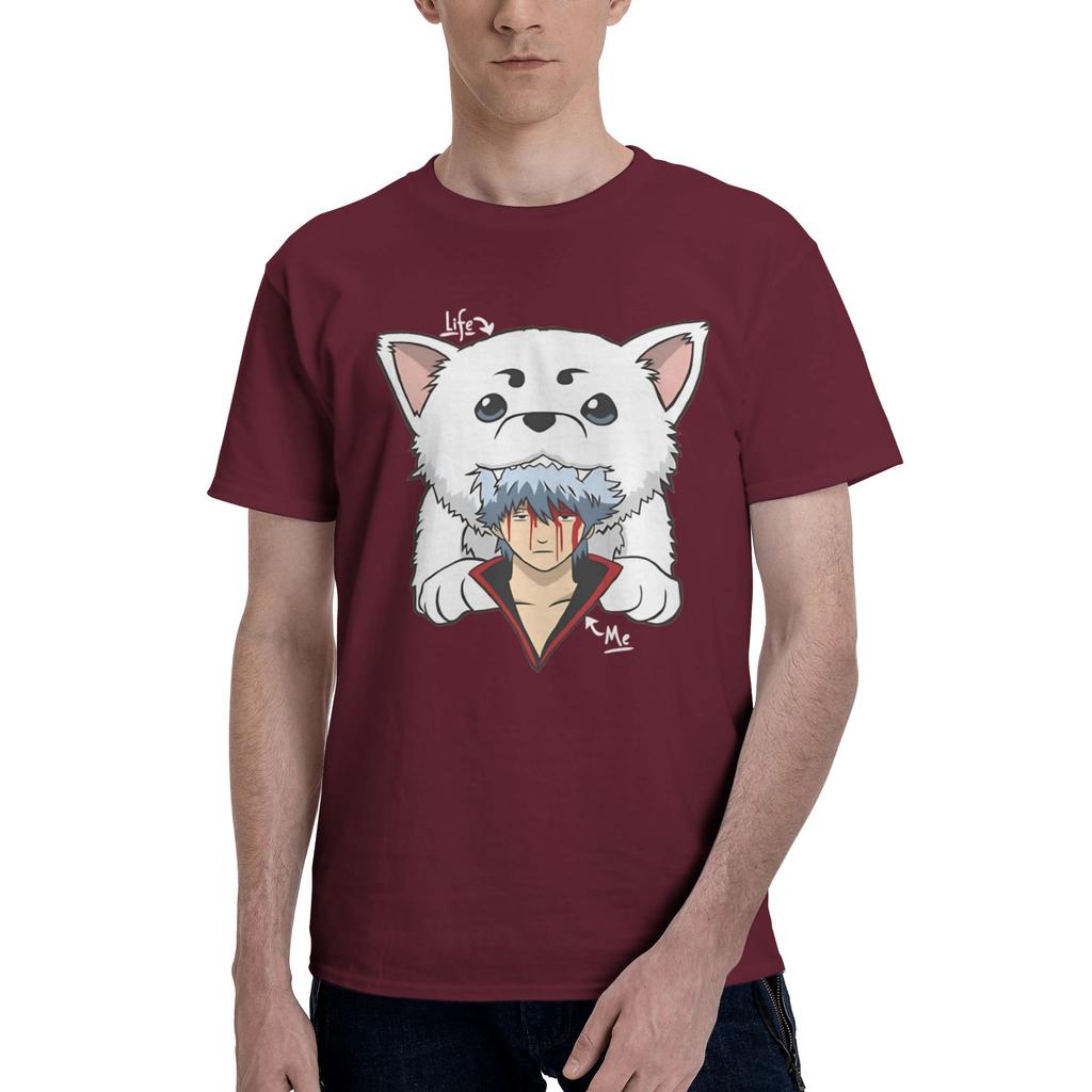 Gintama Gift Men T Shirts Gintama Fashion Tee Shirt Short Sleeve Round Collar Cotton Party Clothes TShirt
