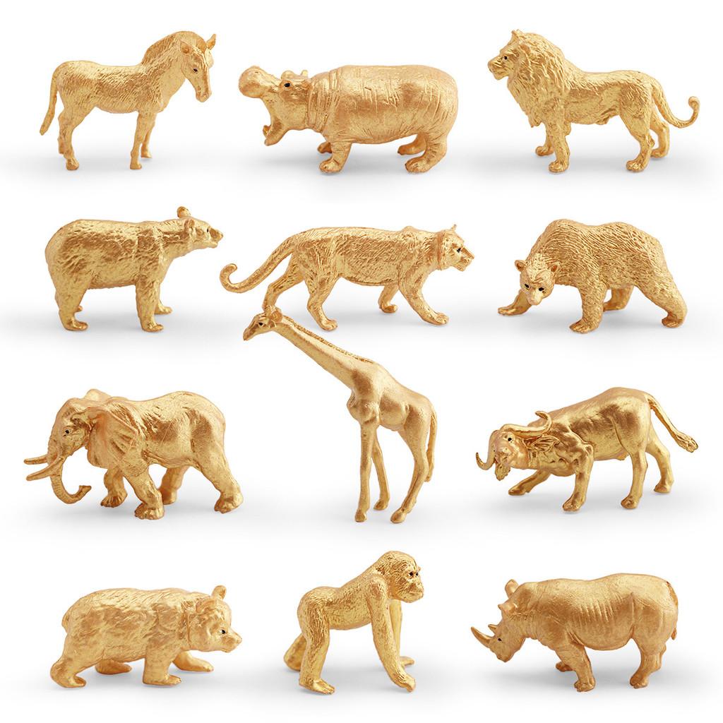 Safari Elephant Kids Giraffe Buffalo Animal Pvc Collectible Models Gift For