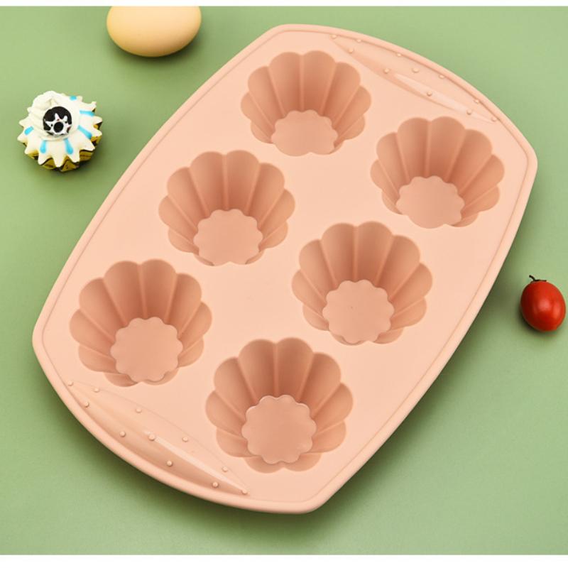 6 Hole Flower Shape Silicone Cupcake Mold Bread Moulds Cake Molds DIY Bakery Supplies Food Grade Baking Tools