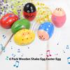 6 Pack Wooden Shake Egg Easter Egg Percussion Instrument Interesting Music Shake Eggs for Party Easter Gift Musical Egg