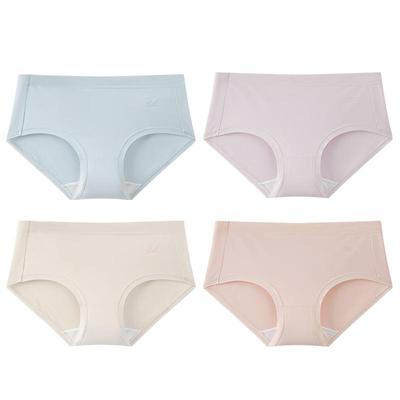 Yi Er Shuang Women's 4-Pack Antibacterial Mid-Waist Briefs