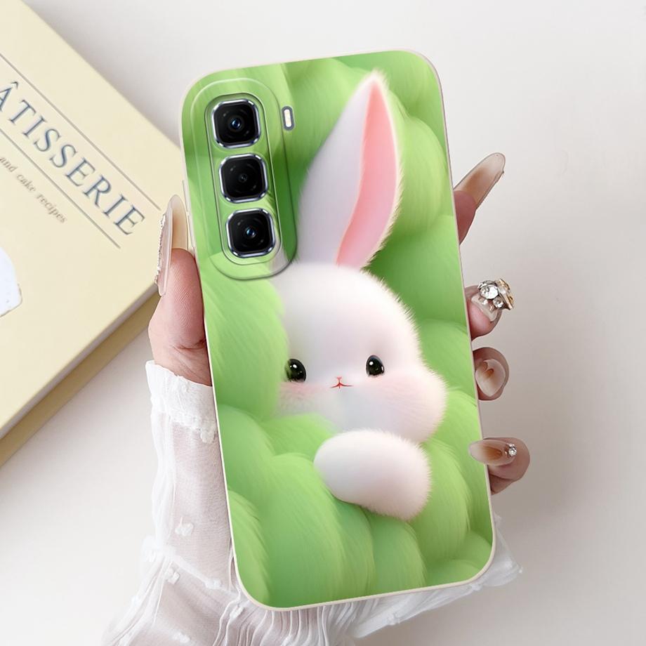 For Infinix Hot 50 Pro+ Hot50 Pro Hot 50 Pro Plus 4G Phone Case Soft Silicone Back Cover Love Heart Girly Flower Painting Fundas