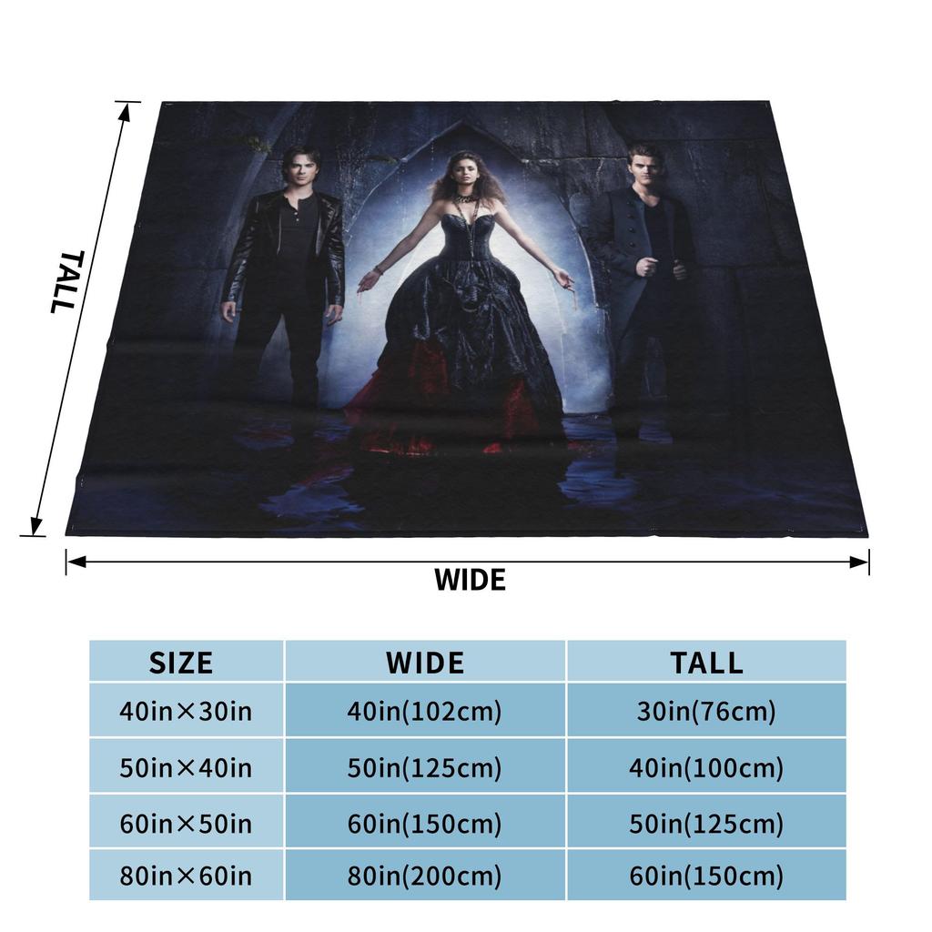 Damon Salvatore Flannel Throw Blanket The Vampire Diaries Blanket for Bed Bedroom Warm Plush Thin Quilt
