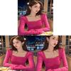 Oversized T Shirt With Square Collar And Embroidery For Spring Fashion