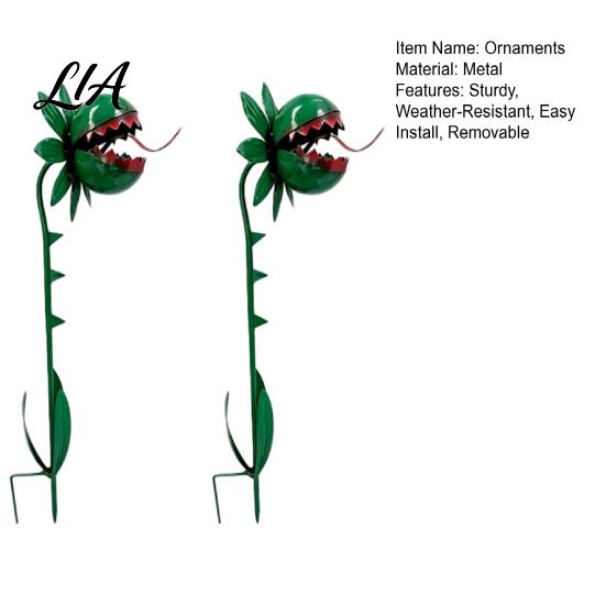 Decorative Metal Yard Signs Venus Flytrap Garden Stake, Carnivorous Plant Decor, Weird Gothic Durable Weather Resistant Sculptures Decor for