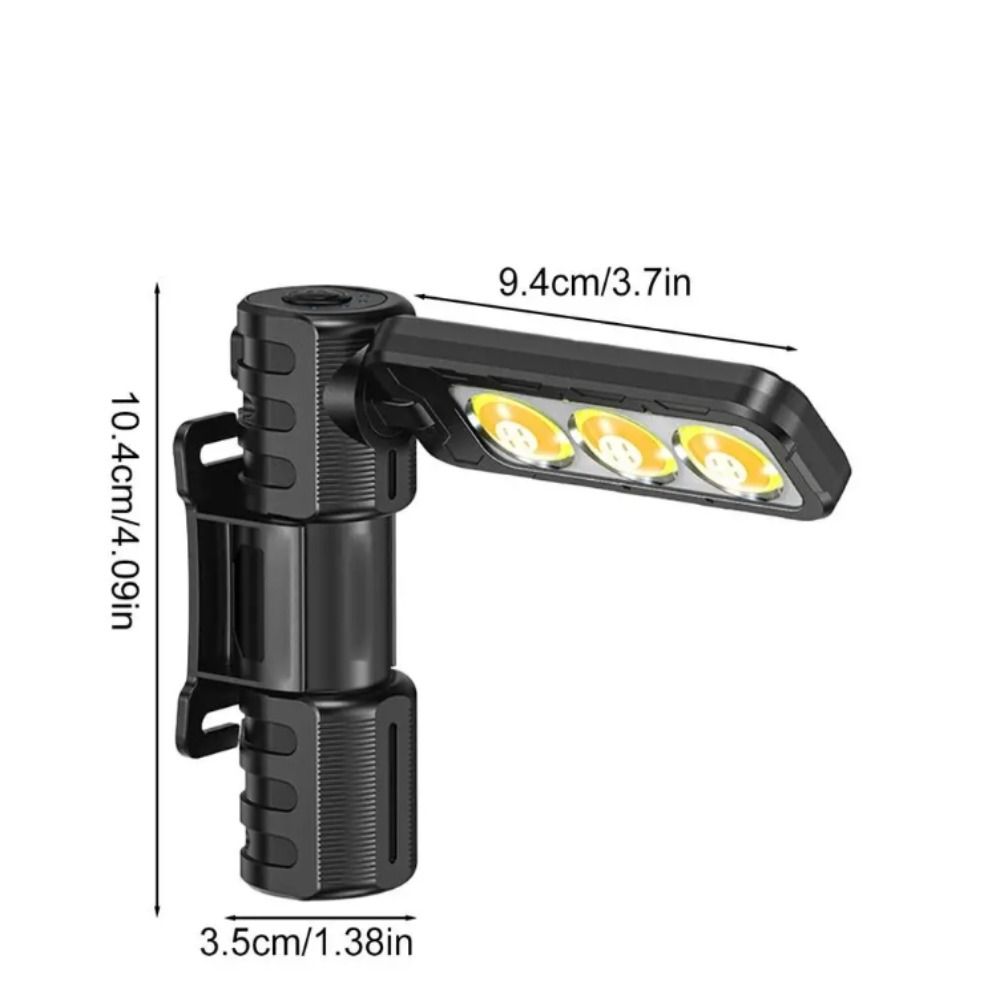6-Modes Dimming Handheld Worklight 180-Degree Rotation USB Rechargeable Portable Gym Lamp Waterproof Design Foldable Portable