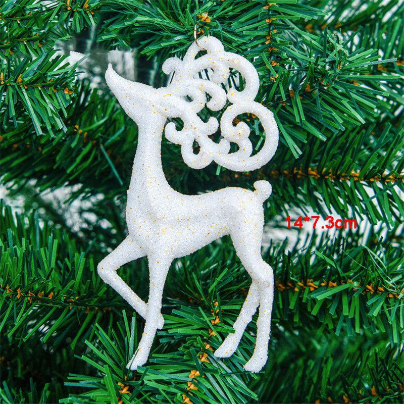 Elegant Christmas Tree Pendant Set With Shimmering Reindeer And Snowflake Baubles