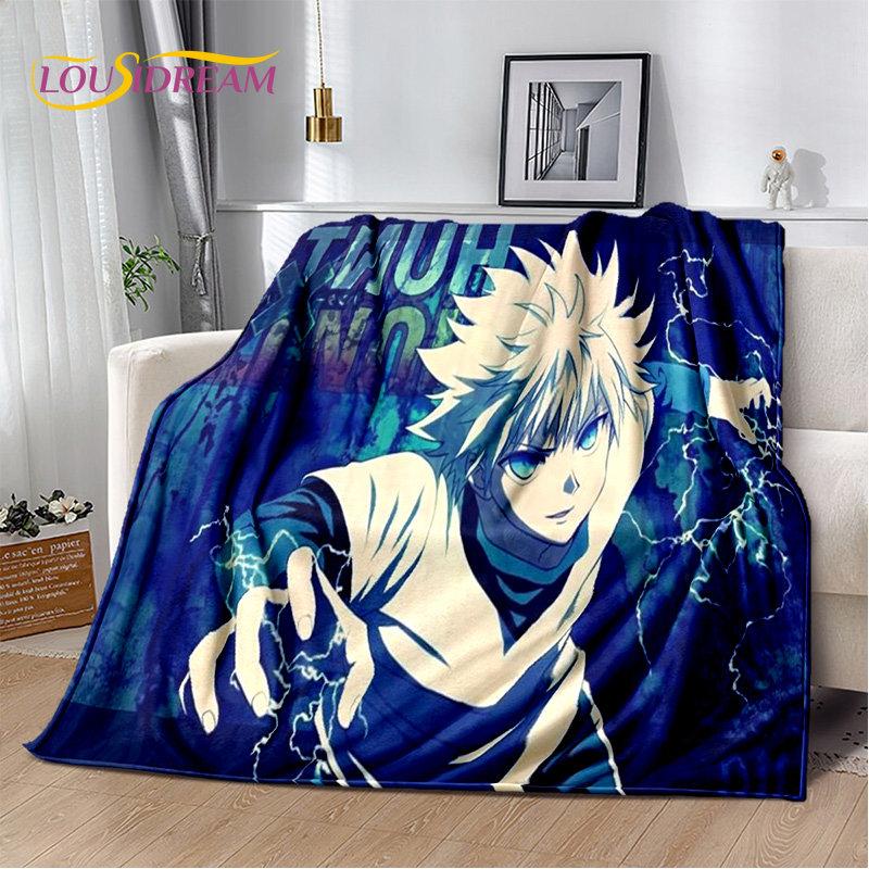 Anime Hunter×Hunter HxH Cartoon puha plüss takaró, flanel takaró kidobó takaró nappaliba hálószoba ágy kanapé piknik huzat