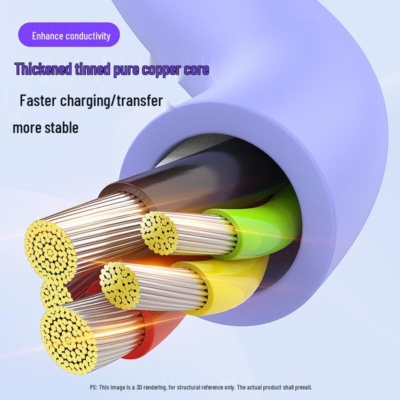 100W Dual-Ended Type-C Fast Charging Liquid Silicone Data Cable