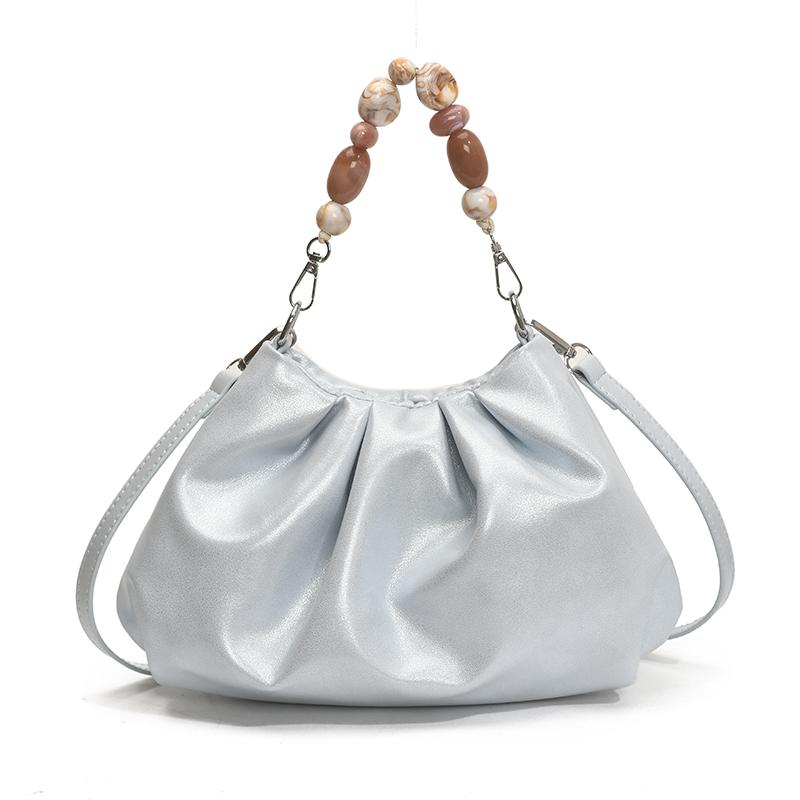 Fashi Bead Persalized Pleated Women's Shoulder Bag 2026 Fashi Trend New Casual Crossbody Bag Versatile Women's Bag