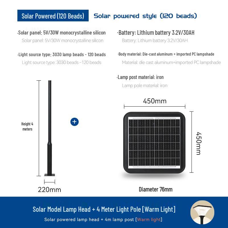 High Brightness Solar Courtyard Lights: Outdoor Garden & Villa Aluminum Landscape Lighting