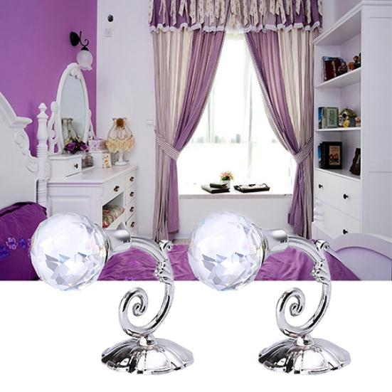 2 Pcs Large Rhinestone Hanging Hooks Curtain Wall Tie Back Hook Hanger Holder