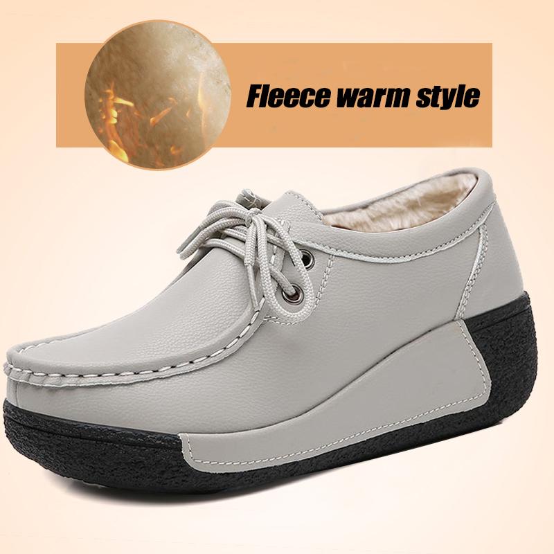 Women's Shoes Large Size Explosive Shaking Bottom Leather Casual Korean Style Heightening Women's Shoes 35-41