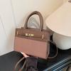 New women's contrasting color handbag bag fashionable high-quality texture shoulder messenger commuter small square bag