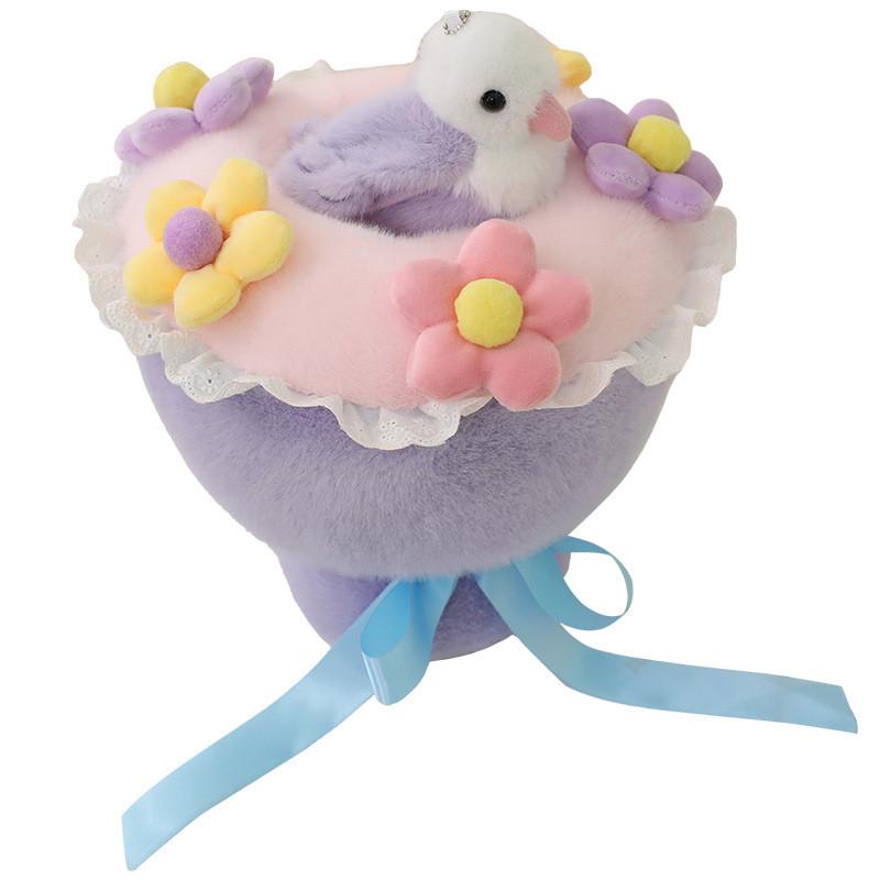 Bird Bouquet Plush Toy Magnetic Shoulder Stand Doves Parrots Gift For Women