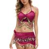 Shiny Belly Dance Bra Halter Neck Sequins Crop Top Stage Performance Top  For Thailand/India/Arab