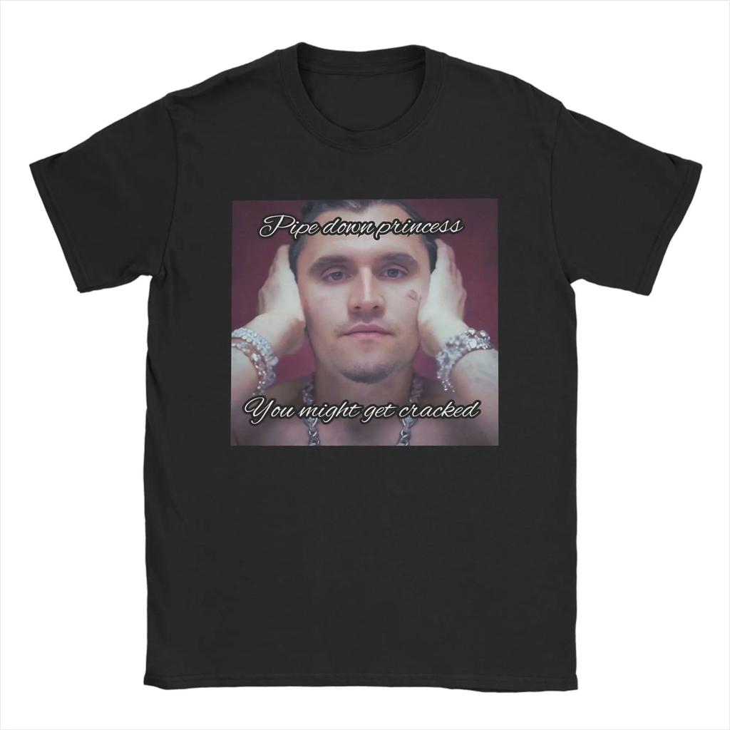 Men Women Charlie Kirk Face Rapper Meme Printed Retro Cotton T-shirt Street Fashion Casual Short Sleeve Round Neck T-shirt