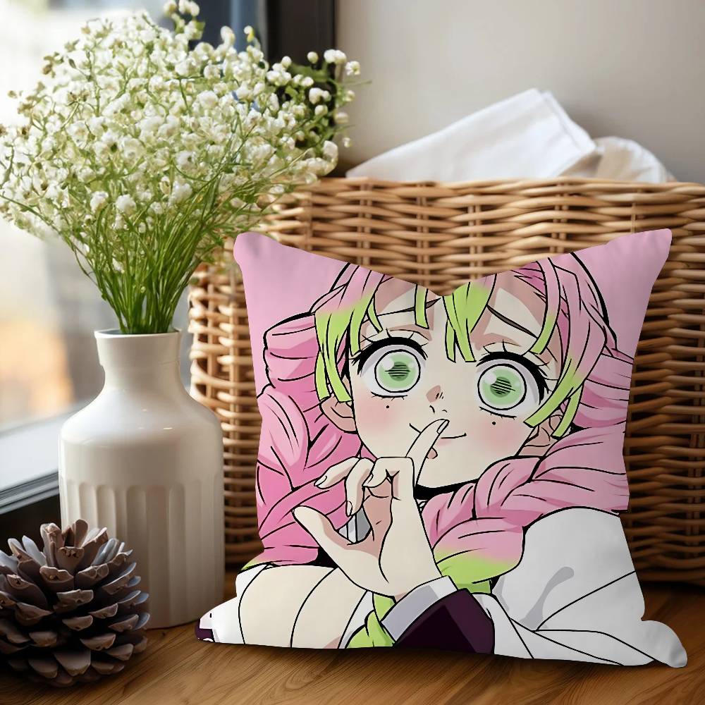 DemonSlayer KanrojiS Mitsuri Poszewka na poduszkę Calowe Wystrój Rustykalny Domowe Poszewki na poduszki Dekoracje Kanapy