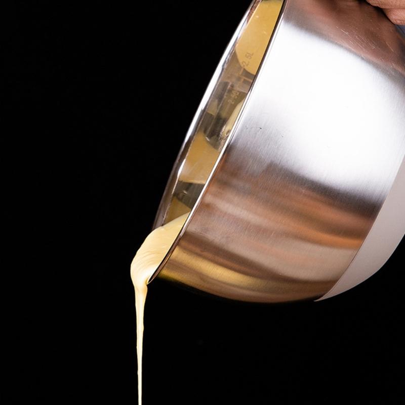 Blandskål med halkfritt handtag Rostfri bassäng för matlagning Bakning och Måltidsförberedelse Kökstillbehör