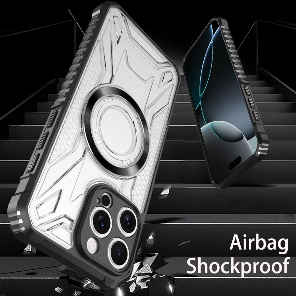 KEYSION Transparent Magnetic Case for MagSafe for iPhone 15 Pro Max 14 Plus Silicone+PC Shockproof Phone Cover for iPhone 13 Pro Max