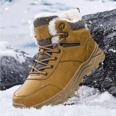 Superwarme Winter-Schneestiefel mit Fell Übergröße 39-46 Wanderschuhe Herren Rutschfeste Outdoor-Sneaker Herren Hoher Schaft Warme Schuhe