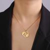 Cazador Initial Letter Flower Heart Pendant Necklaces for Women Stainless Steel A-Z Alphabet Necklace Jewelry Birthday Gift