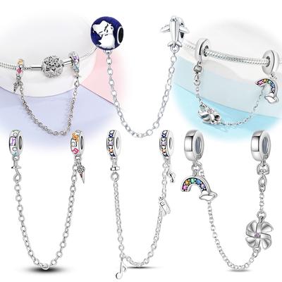 Beads Travel Dream Cute Musical Globe Safety Chain Charms Plata Fit 928 Charms Bracelet Beads Jewelry Gifts for Women