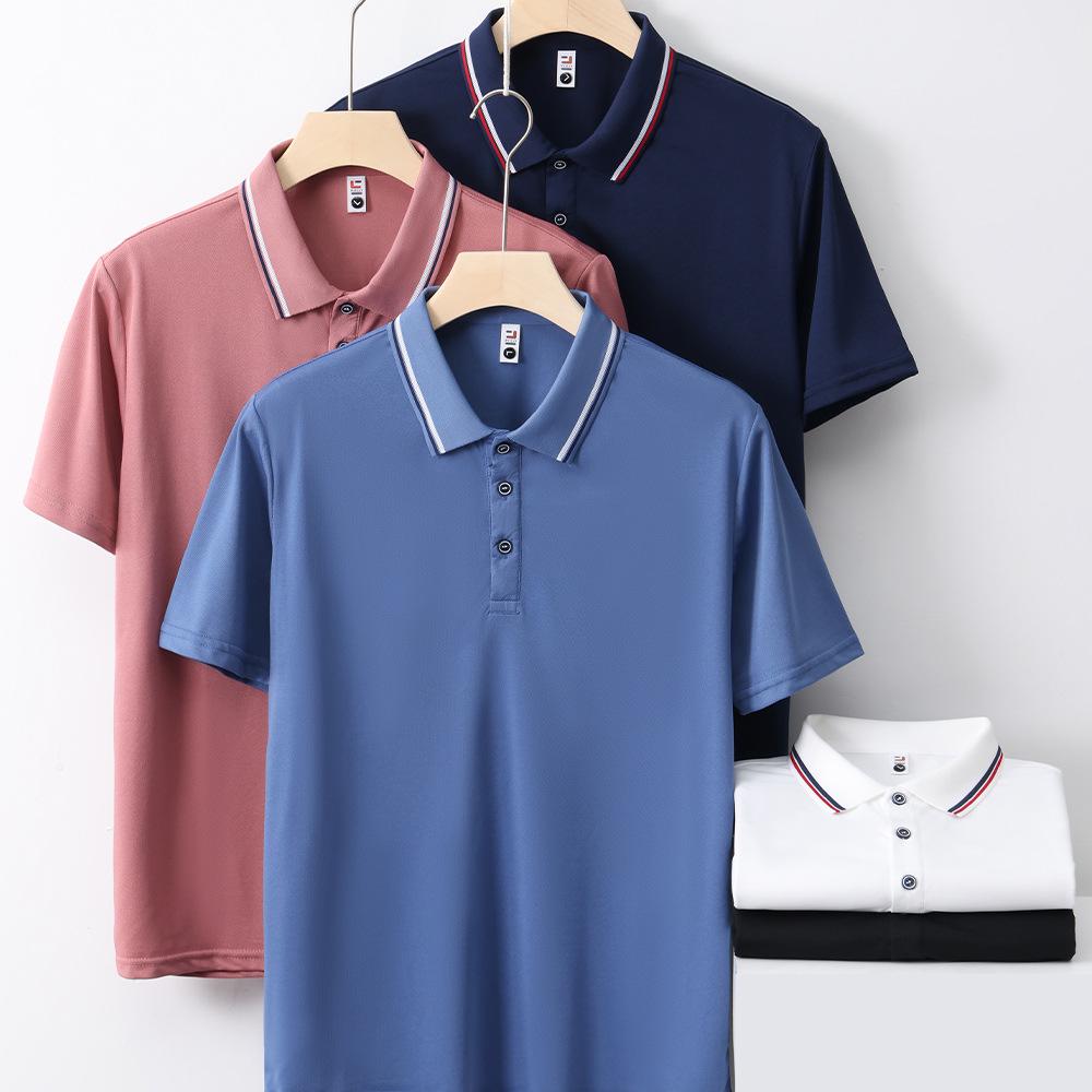 Customizable Breathable Polo Shirt with Logo, Short Sleeve, Sweat-Wicking, Perfect for Corporate or Group Culture Events.