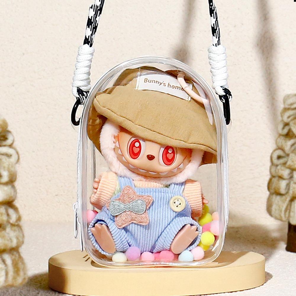 

with Hairballs Sitting Party Labubu Doll Bag Crossbody Chain Labubu Doll Display Bag Storage Bag style 1