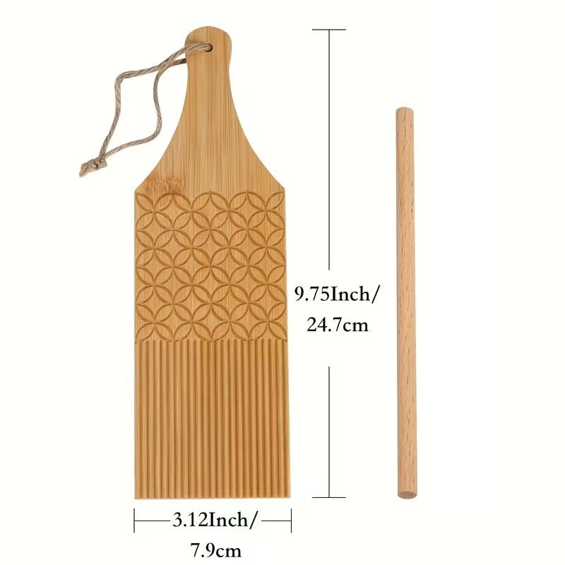 1 Set Bamboo Pasta Making Tools Gnocchi Board Dough Sheeter Kitchen Noodle Maker Shaper Bamboo Chopping Board For Home Use