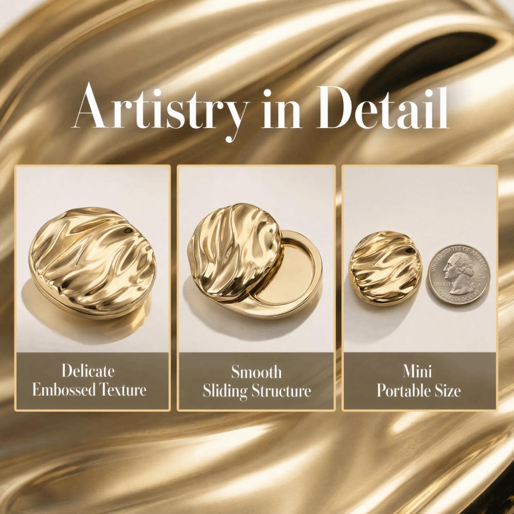 Zinc Alloy Shell Balm Container Shell Embossed Texture Sliding Lid Design Solid Perfume Case Fragrance Storage Box