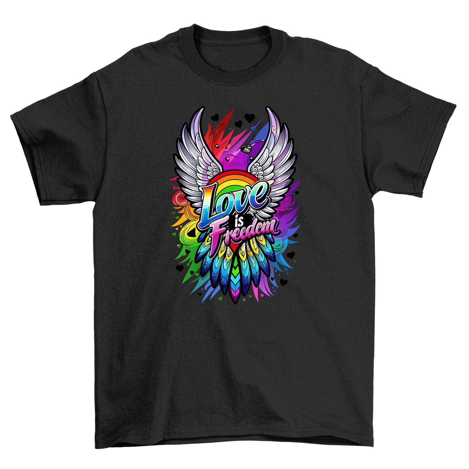 Pride_52   Love Wings Funny T-Shirt Mens Womens Tees Top - Fly High with Love! Colorful design, Unise S