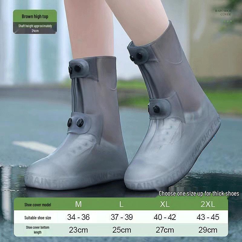 Wiederverwendbare Wasserdichte Silikon Anti-Rutsch Regenschuhüberzieher, Abriebfester High-Top Schutz für Damen und Kinder